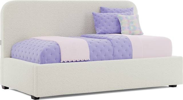 Kids Souxsie White Twin Upholstered Lounge Bed - Thumbnail - Image 1