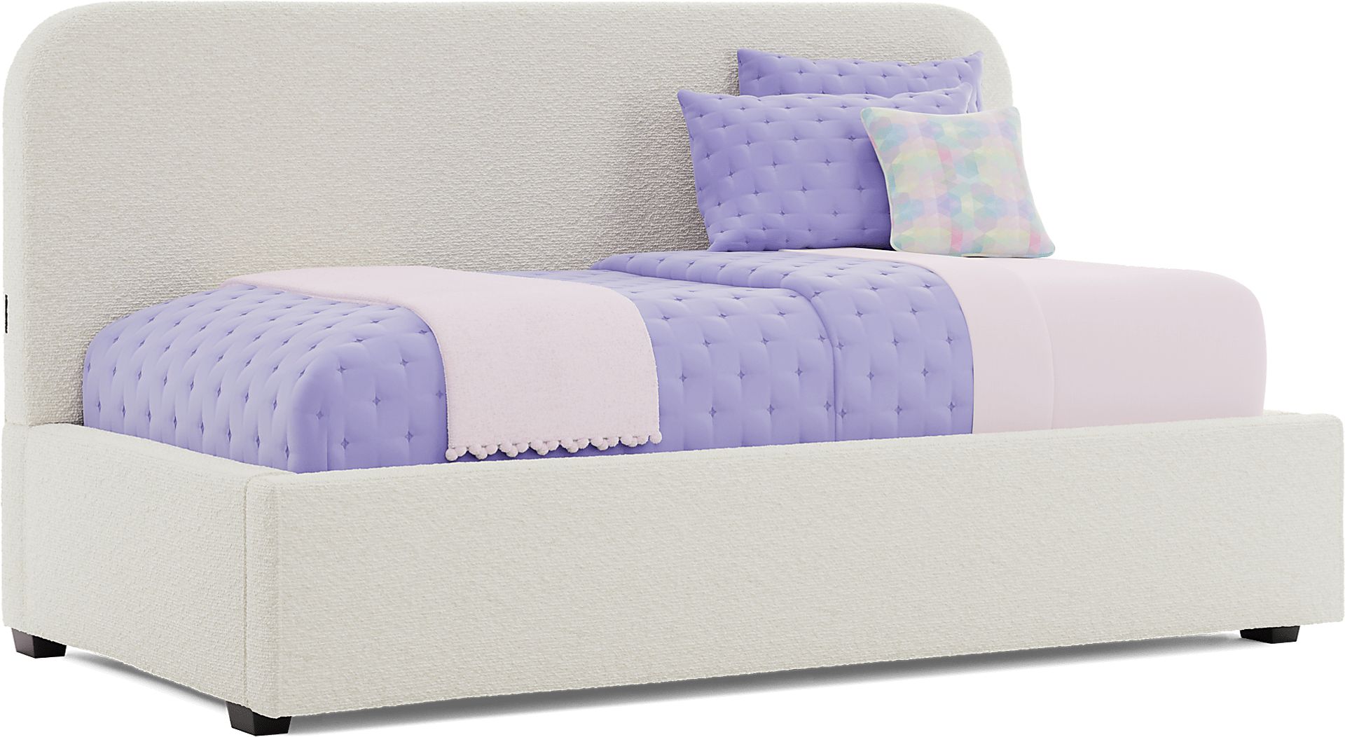 Kids Souxsie White Twin Upholstered Lounge Bed - Image 1