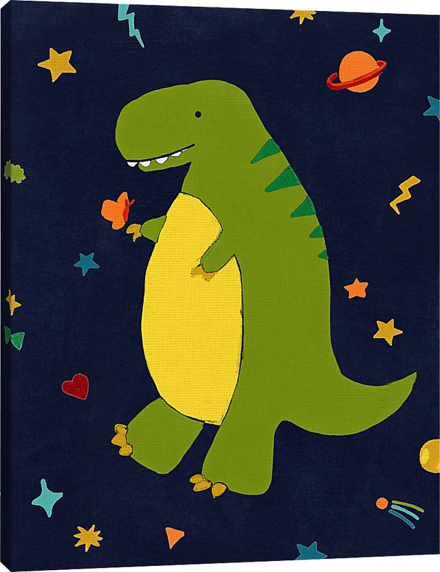 Kids Space Dinos I Green Artwork - Thumbnail - Image 3