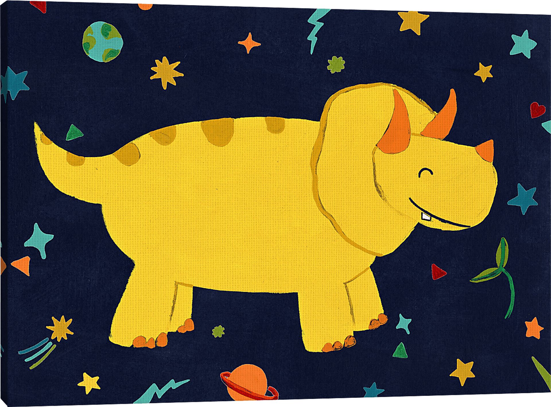 Kids Space Dinos III Yellow Artwork - Image 3