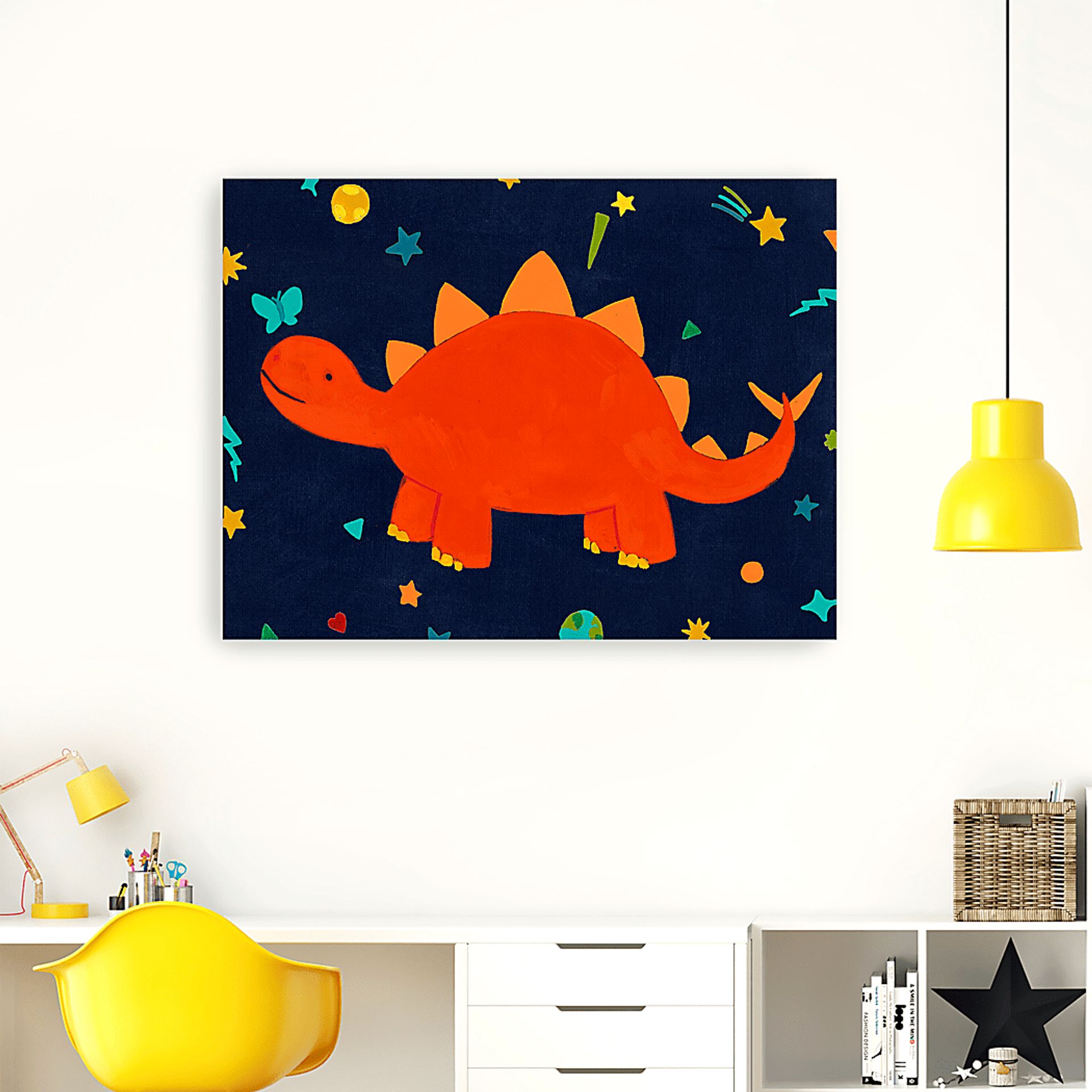 Kids Space Dinos IV Red Artwork - Image 2