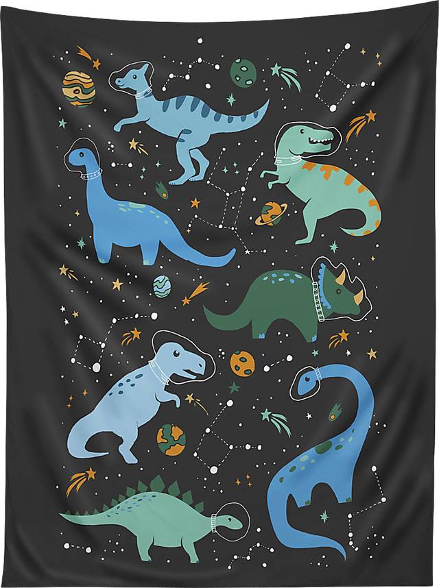 Kids Space Dinosaurs Black Wall Decor - Thumbnail - Image 1