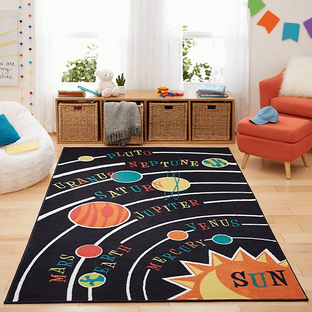 Kids Space Explorer Black 5' x 8' Rug - Thumbnail - Image 2