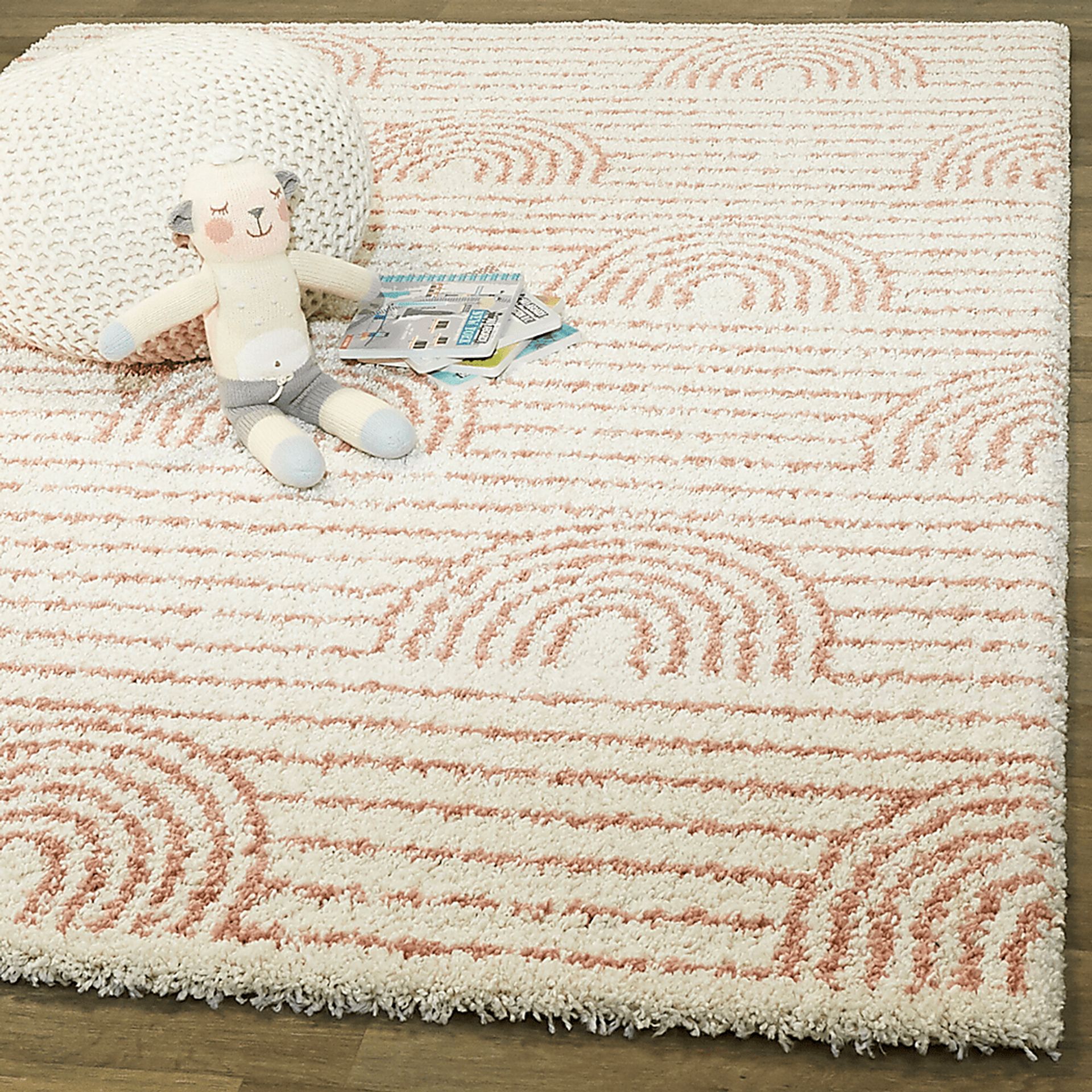 Kids Rosy Rainbow Pink 7'10 x 10' Rug - Image 2