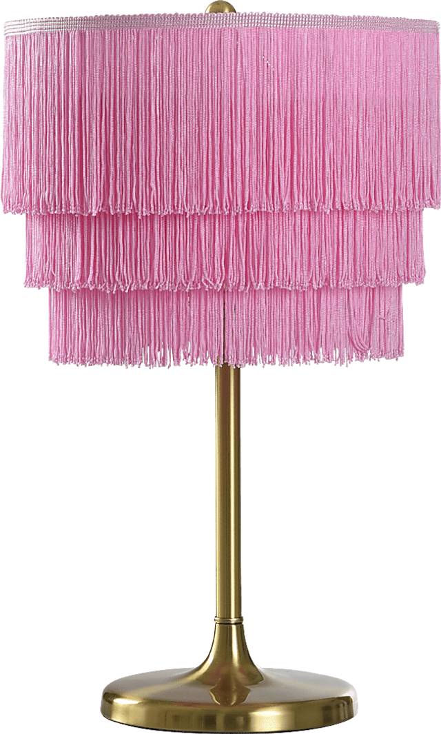 Kids Sparkles & Spice Decor Pink Fringe Table Lamp - Thumbnail - Image 1