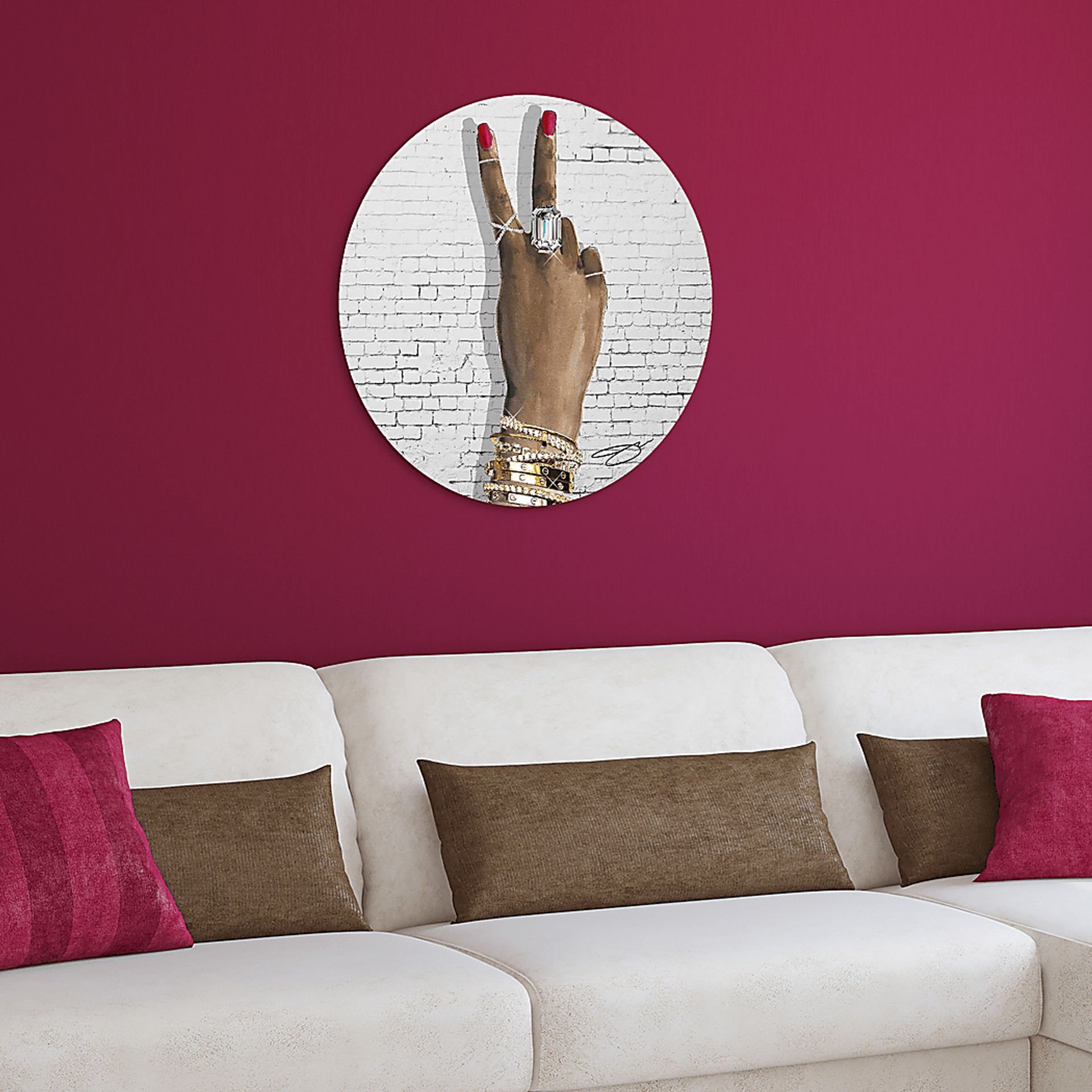 Kids Sparkling Peace Gray Glass Wall Art - Image 6