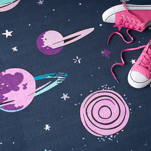 Kids Sparkling Stars Black 6'6 x 9'2 Rug - Thumbnail - Image 5