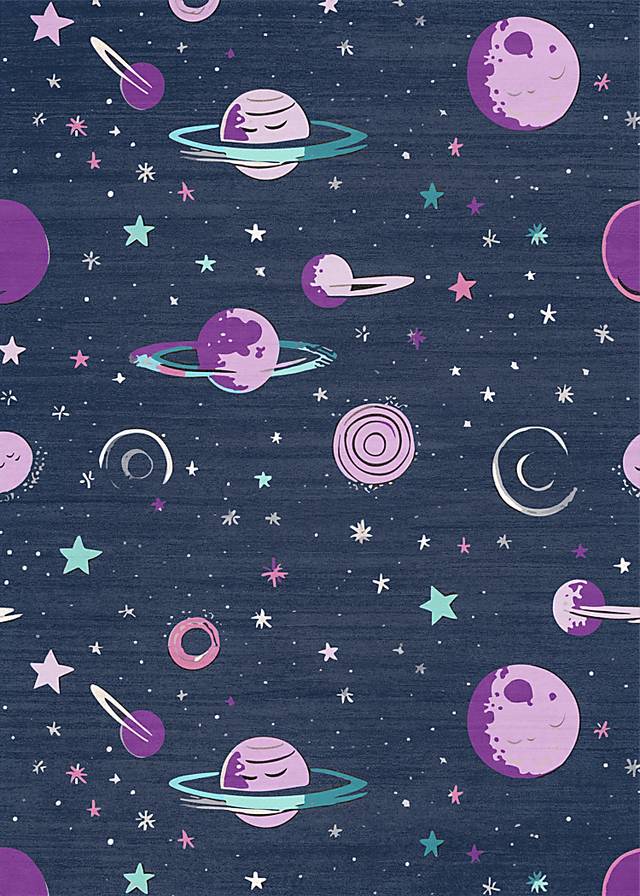 Kids Sparkling Stars Black 5' x 7' Rug - Thumbnail - Image 1