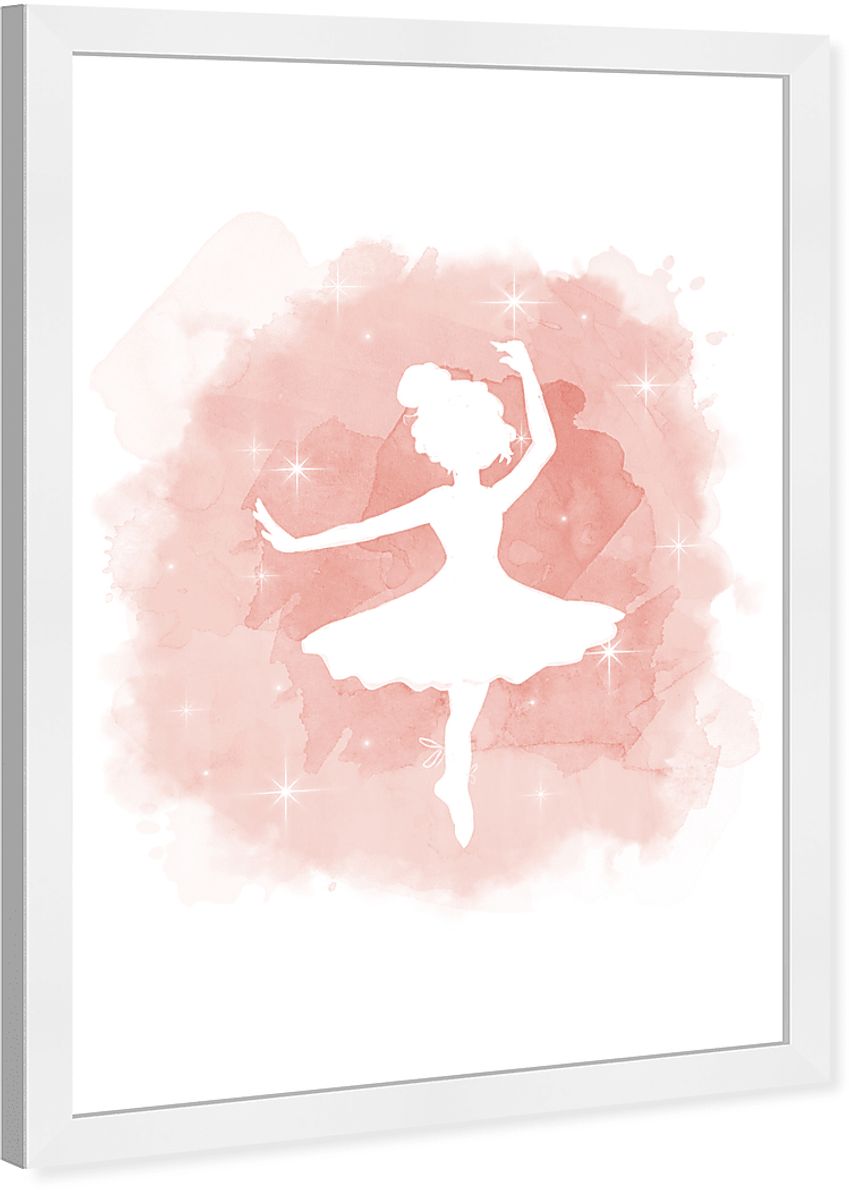 Kids Sparkly Ballerina Pink Wall Art