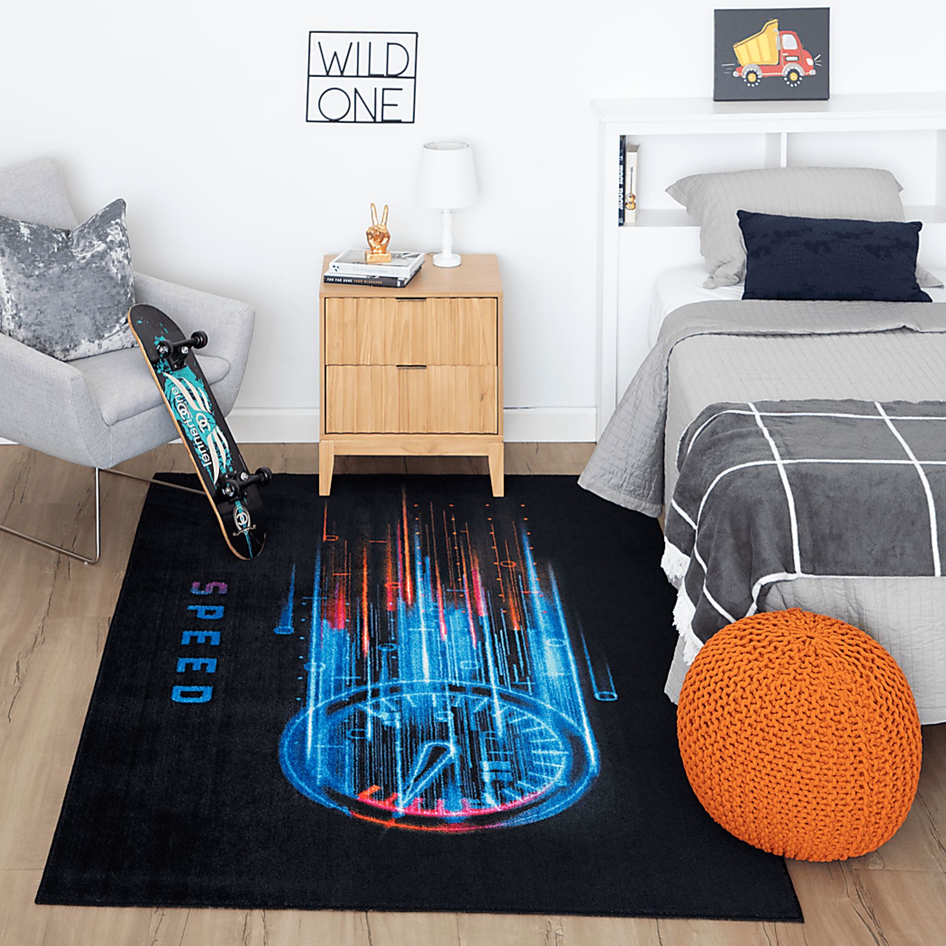 Kids Speed Meter Black 3' x 5' Rug - Image 9