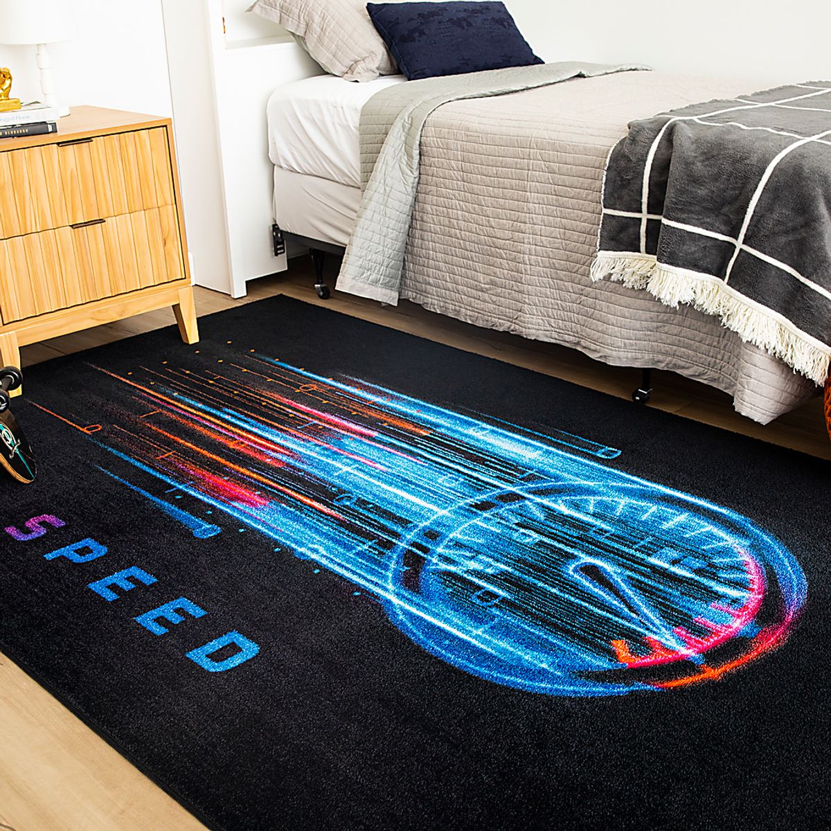 Speed Meter Black 5 X 8 Rug | Rooms to Go