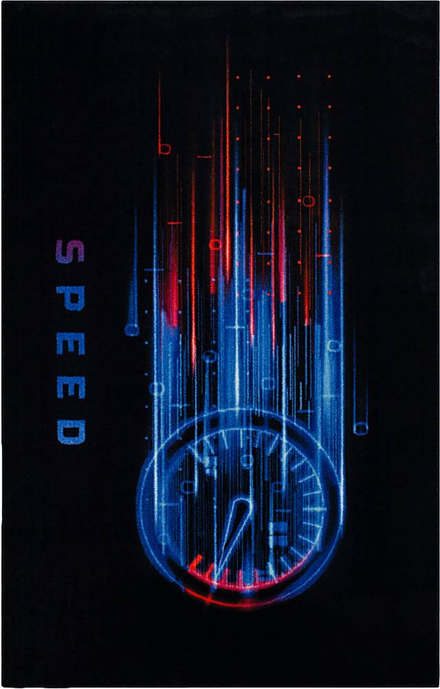 Kids Speed Meter Black 8' x 10' Rug - Thumbnail - Image 1