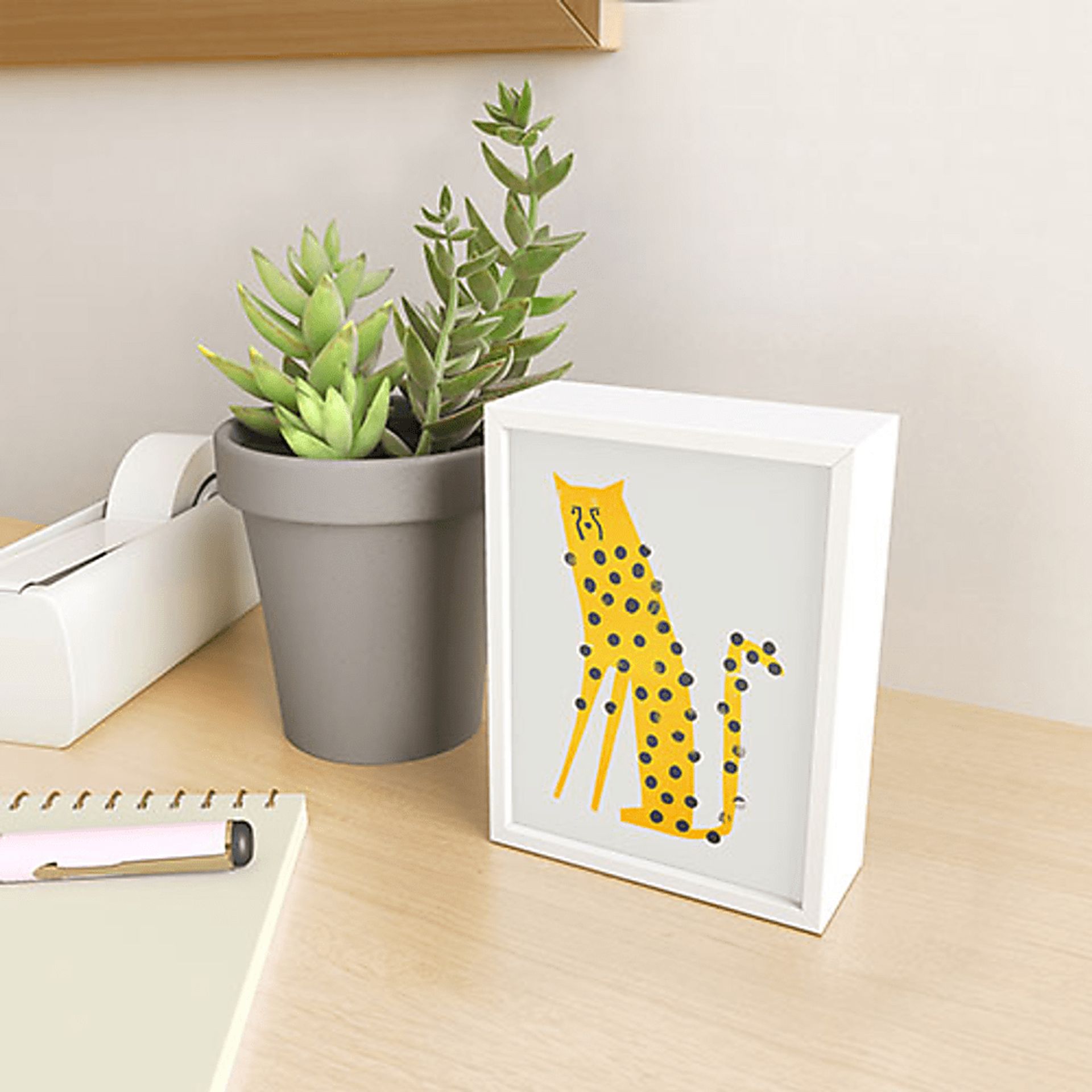 Kids Speedy Cheetah Cream Mini Framed Art - Image 2