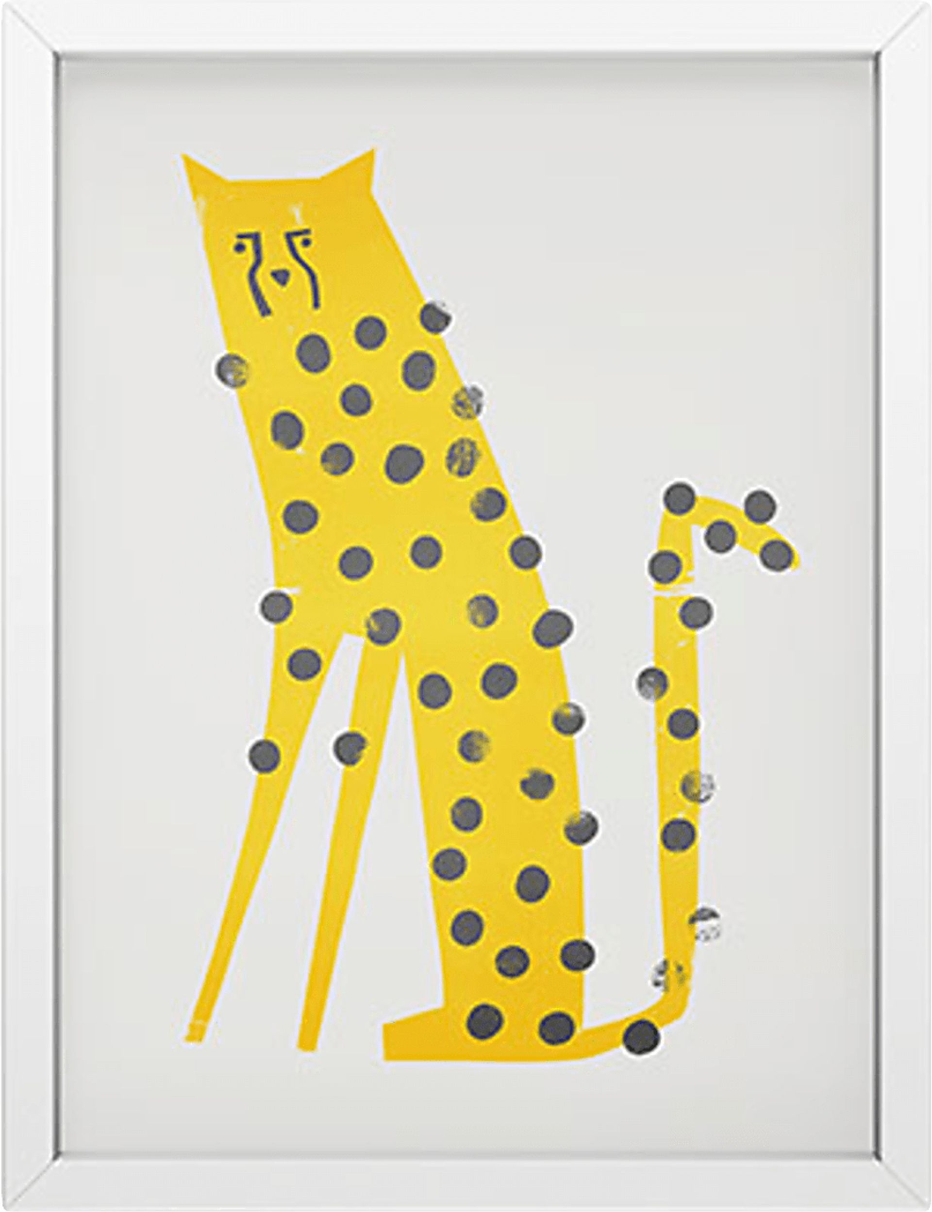 Kids Speedy Cheetah Cream Mini Framed Art - Image 1