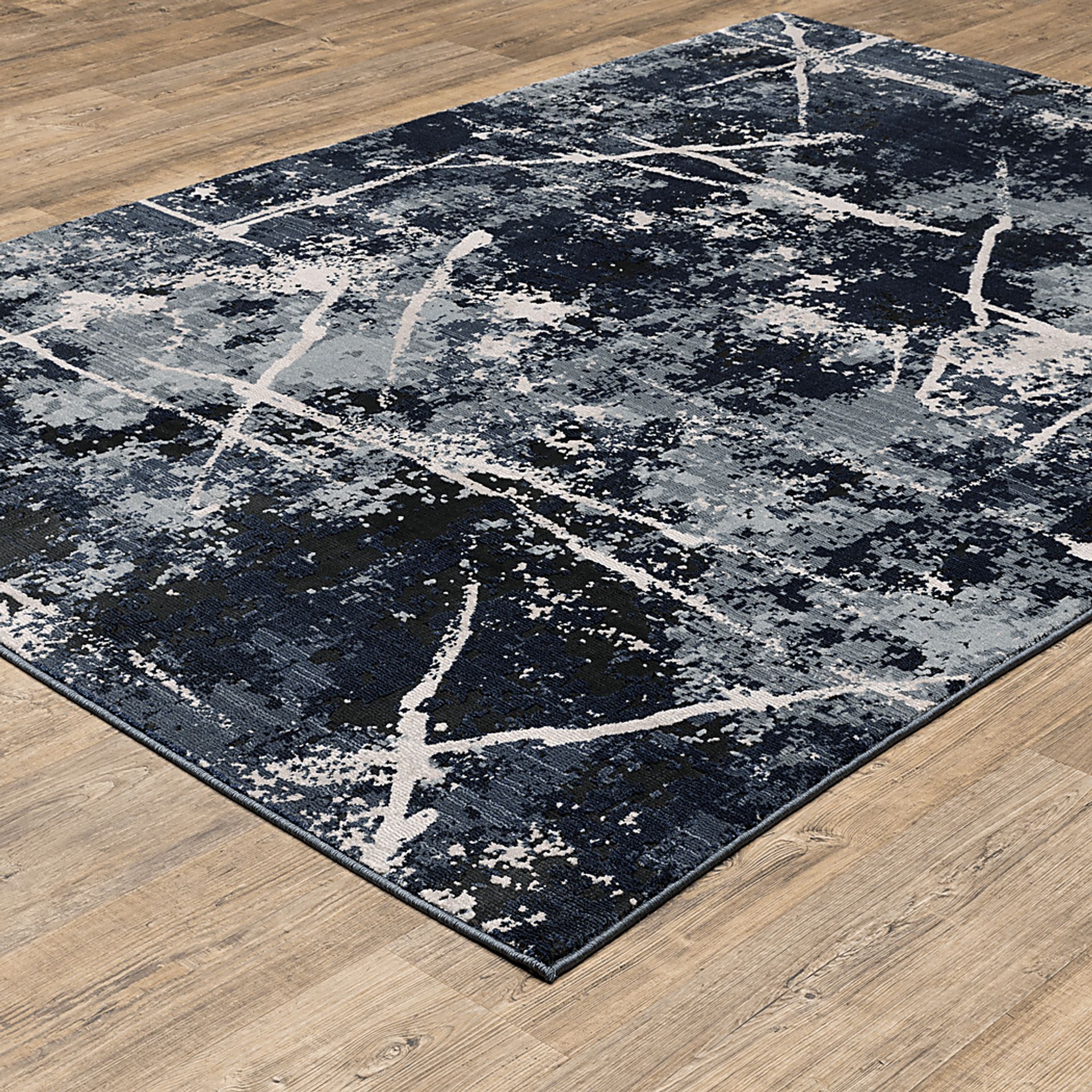 Kids Splash Paint Blue 7'10 x 10'10 Rug - Image 2