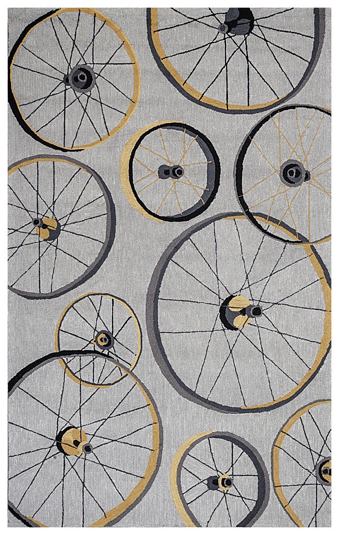 Kids Spoke City Gray 5' x 7'6 Rug