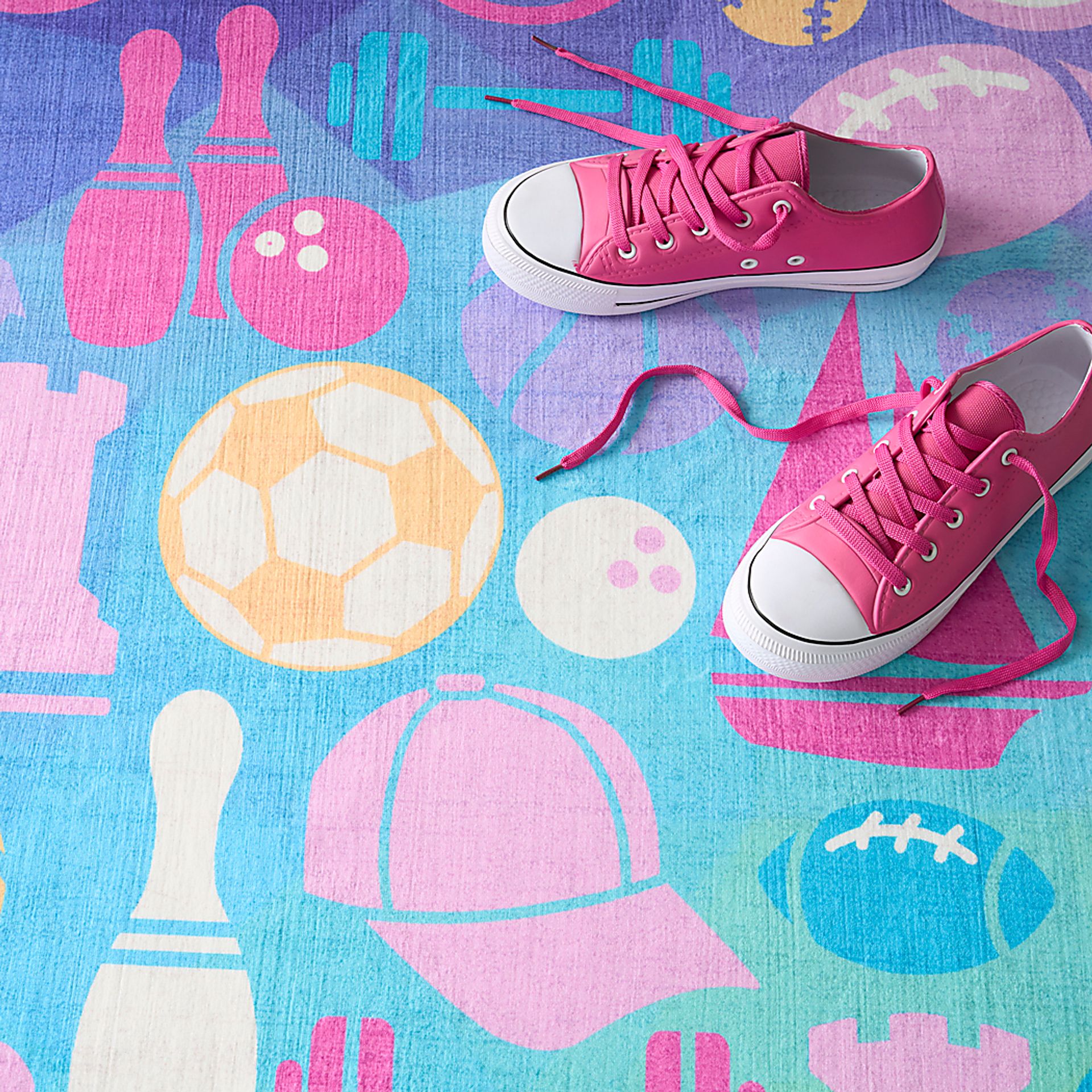 Kids Sports Medley Purple 6'6 x 9'2 Rug - Image 6