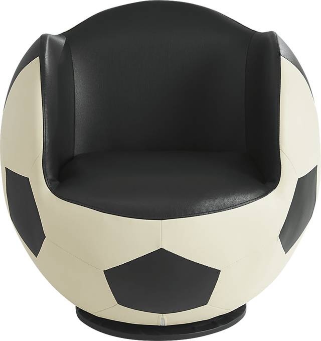 Kids Sports Zone 2.0 Black and White Soccer Ball Chair - Thumbnail - Image 2
