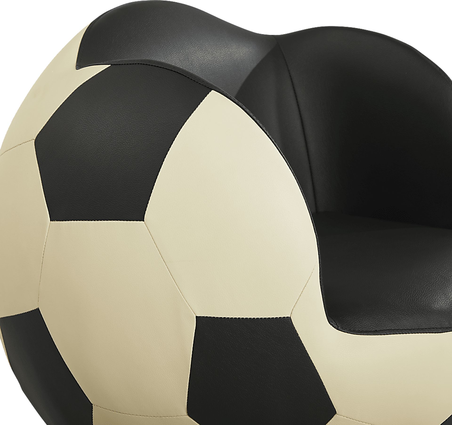 Kids Sports Zone 2.0 Black and White Soccer Ball Chair - Image 3