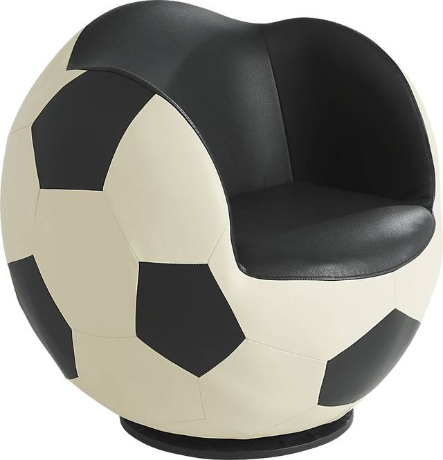 Kids Sports Zone 2.0 Black and White Soccer Ball Chair - Thumbnail - Image 1