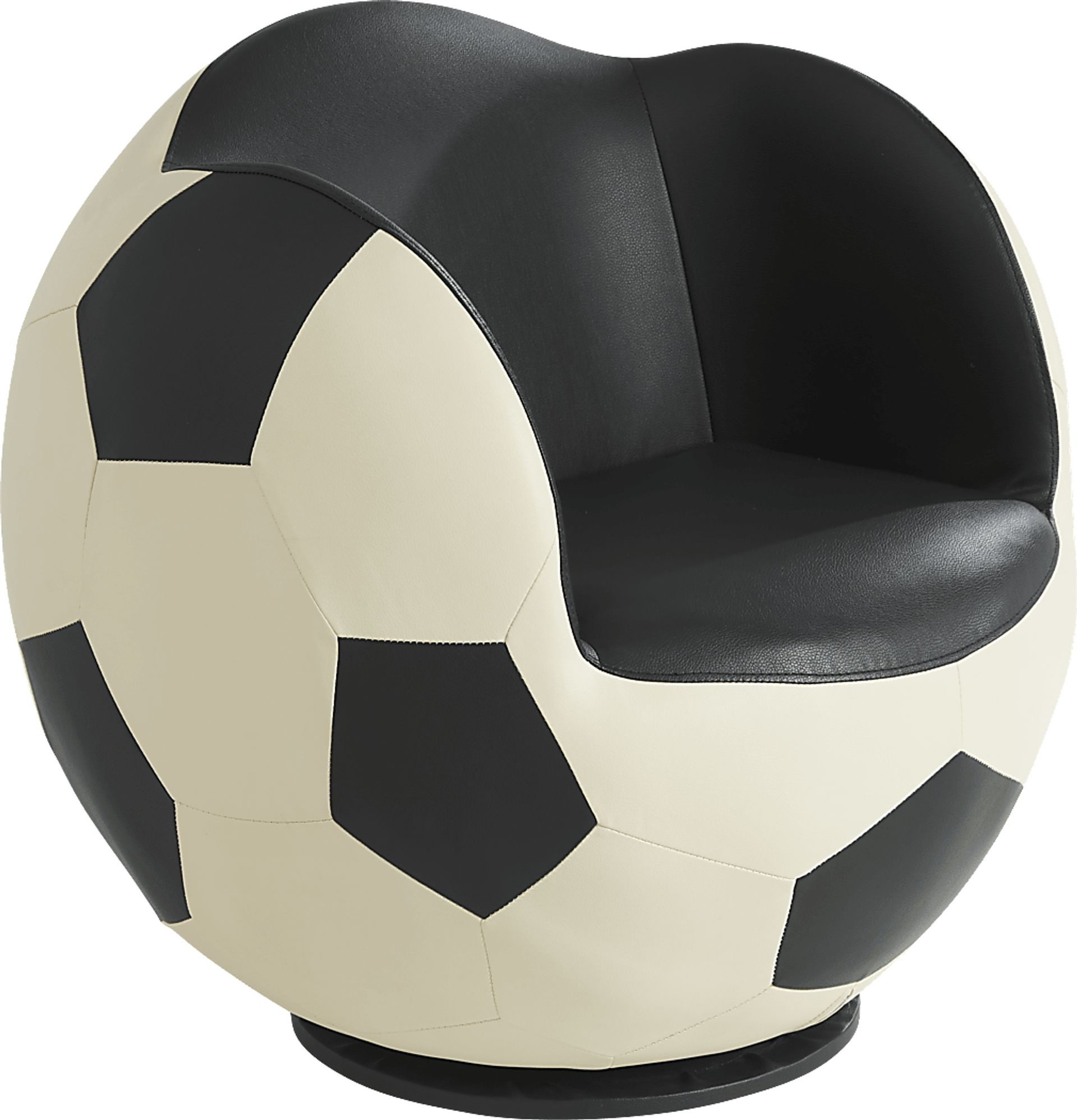Kids Sports Zone 2.0 Black and White Soccer Ball Chair - Image 1