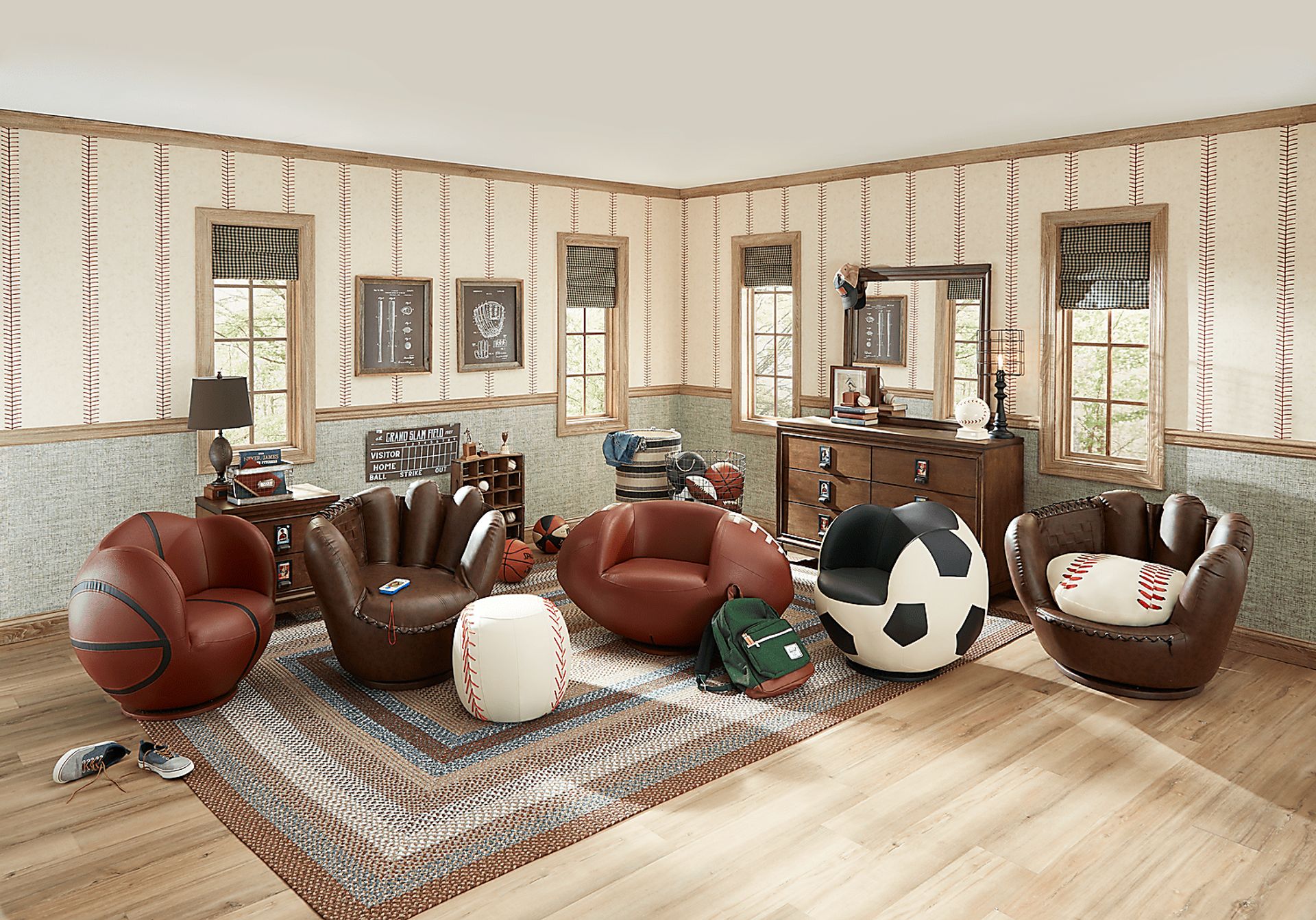 Kids Sports Zone Soccer Ball Chair - Image 4