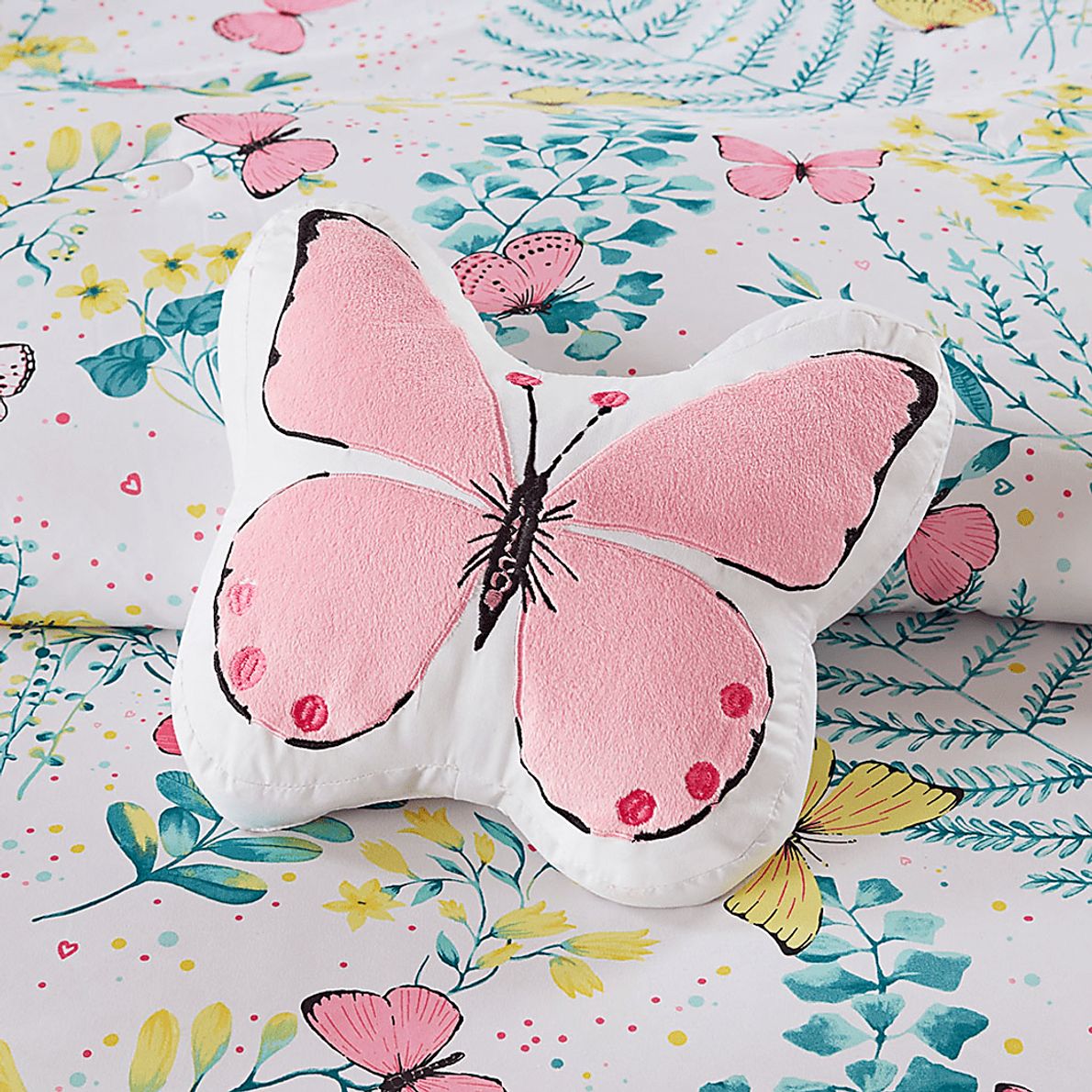Kids Spring Butterflies Pink 3 Pc Twin Comforter Set Rooms To Go
