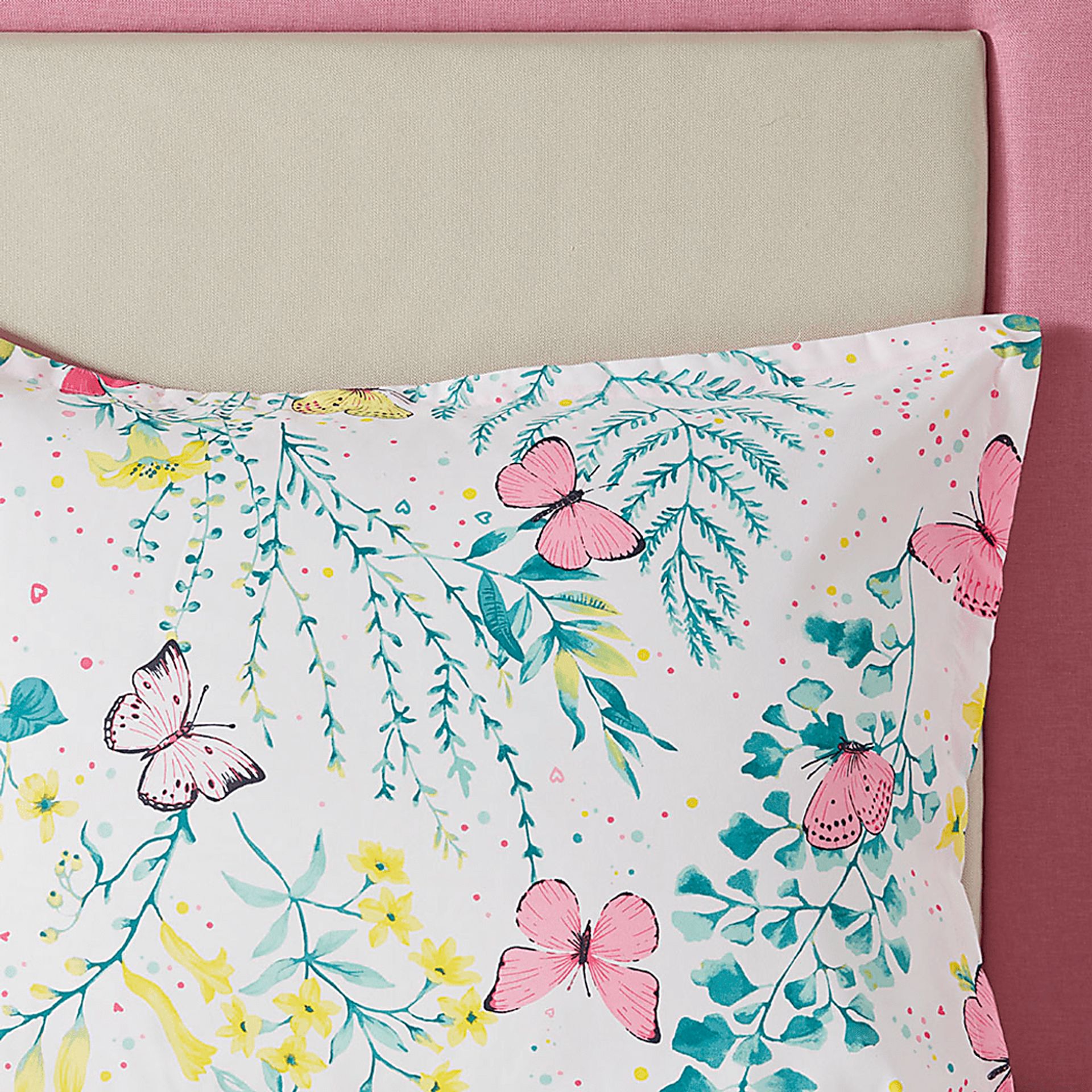 Kids Spring Butterflies Pink Full Comforter Set - Image 2