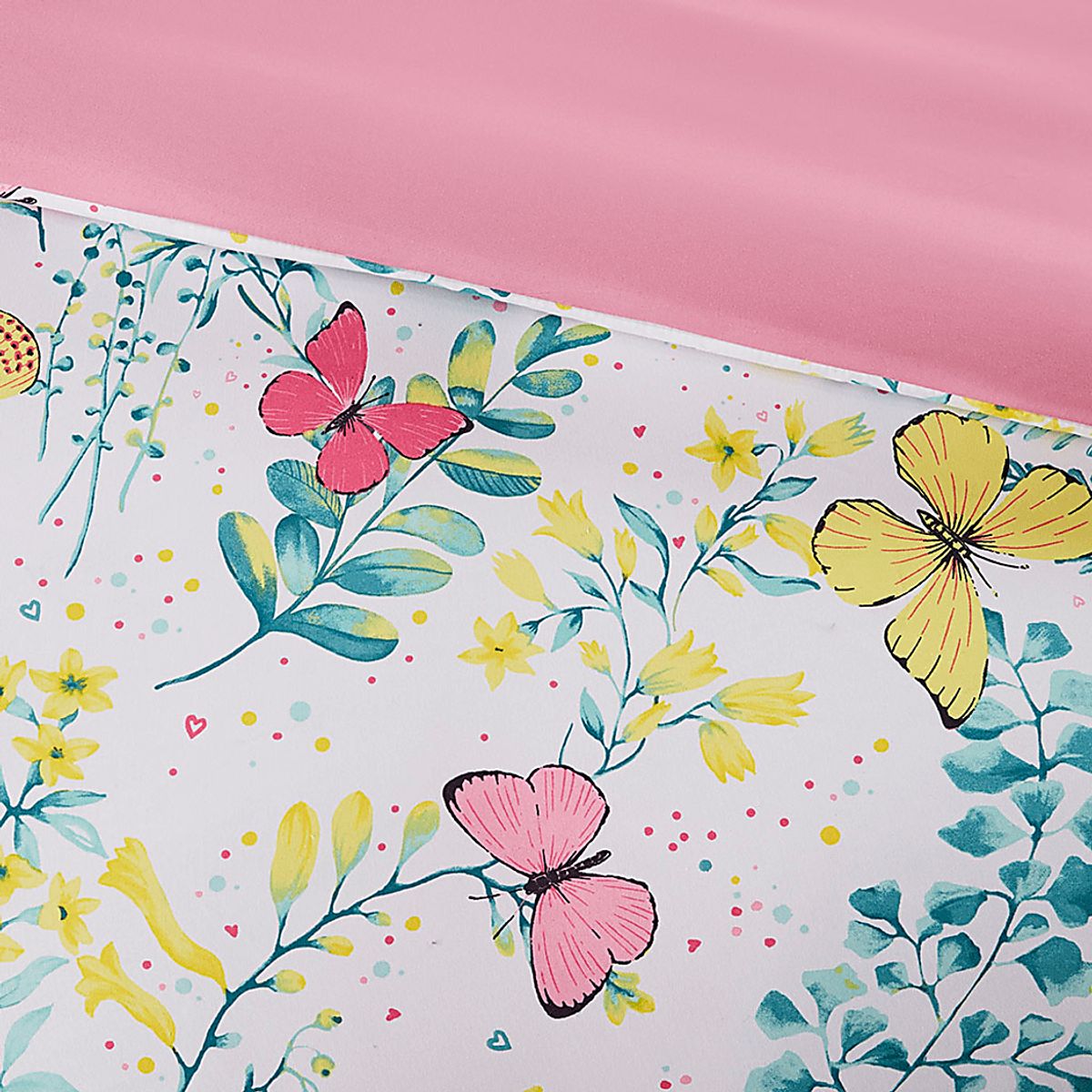 Spring Butterflies Pink Full Comforter Set | Rooms to Go