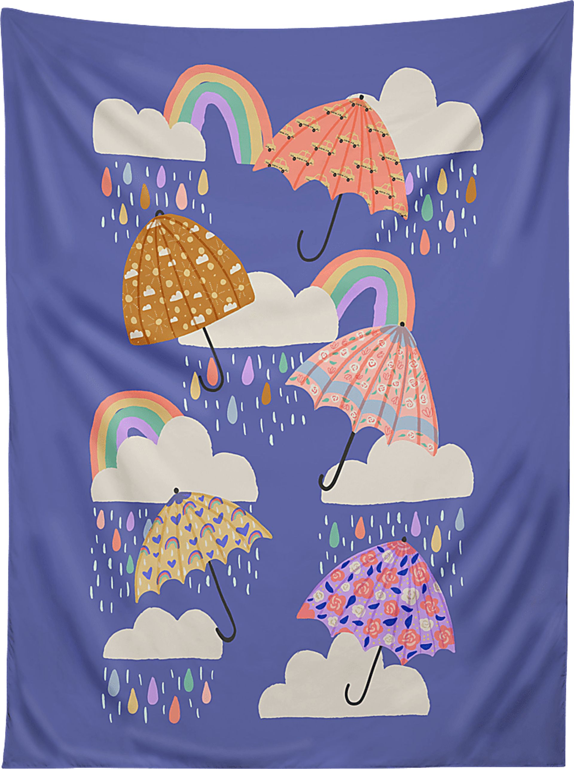 Kids Spring Rain Blue Wall Decor - Image 1