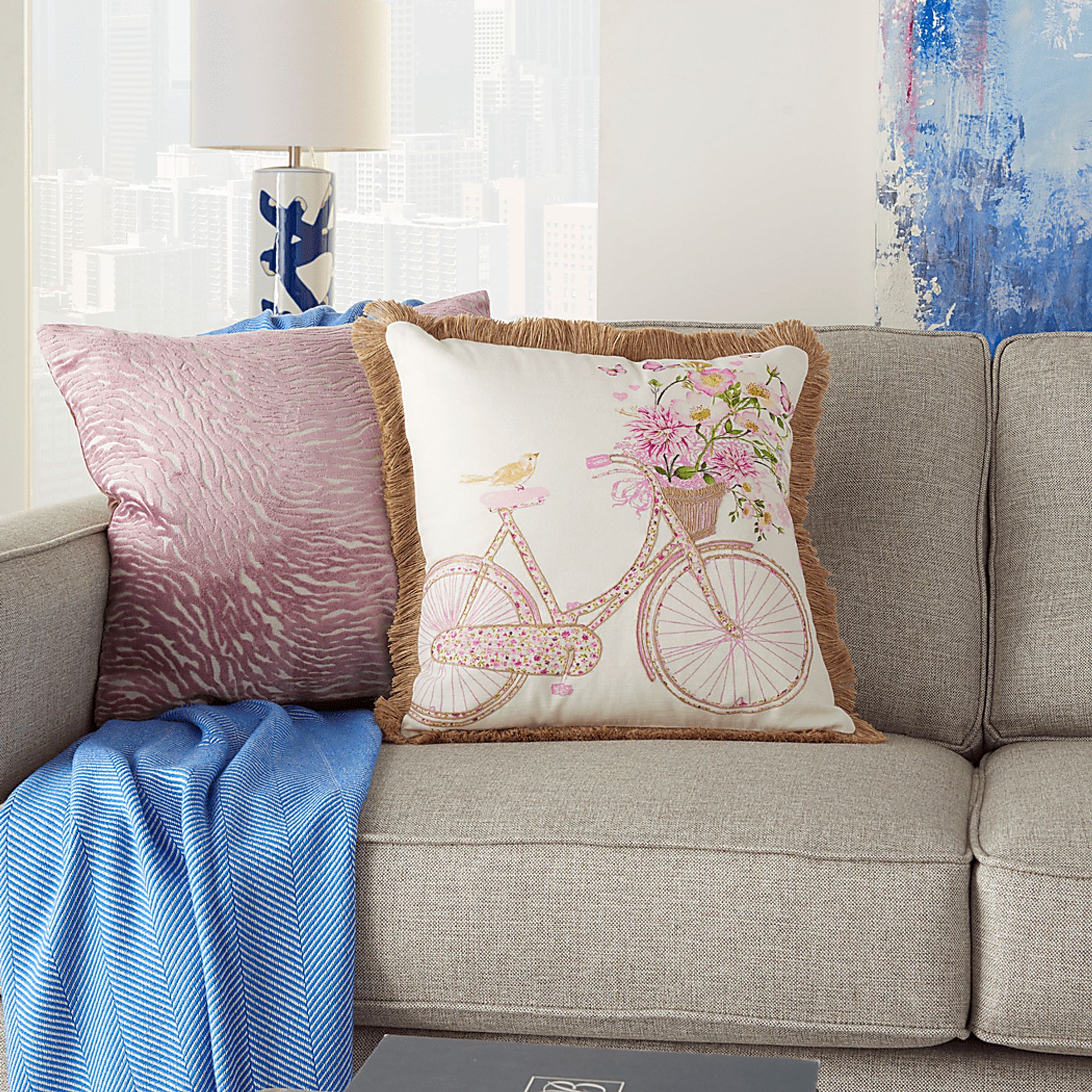 Kids Spring Ride White Accent Pillow - Image 4