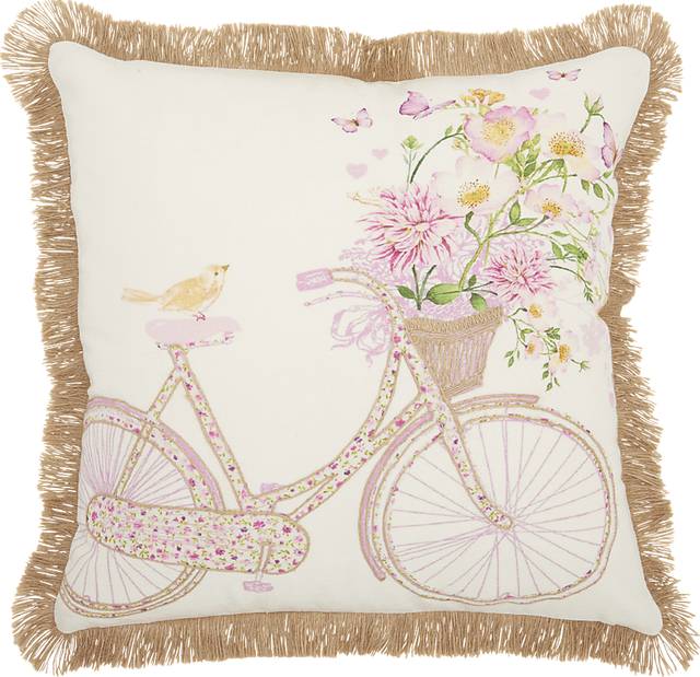 Kids Spring Ride White Accent Pillow - Thumbnail - Image 1
