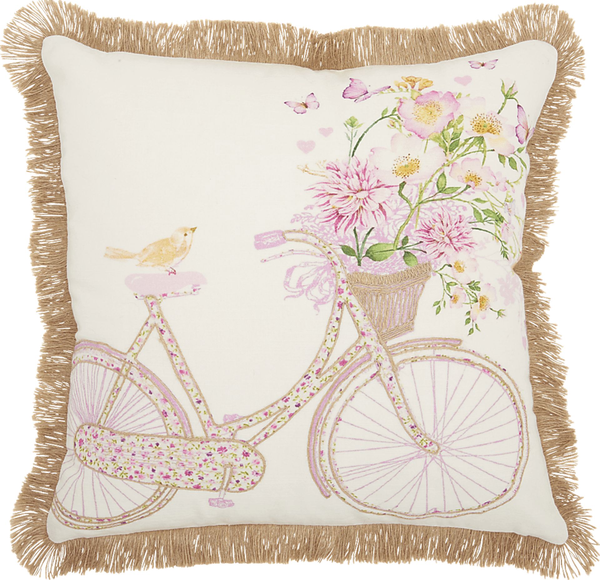 Kids Spring Ride White Accent Pillow - Image 1