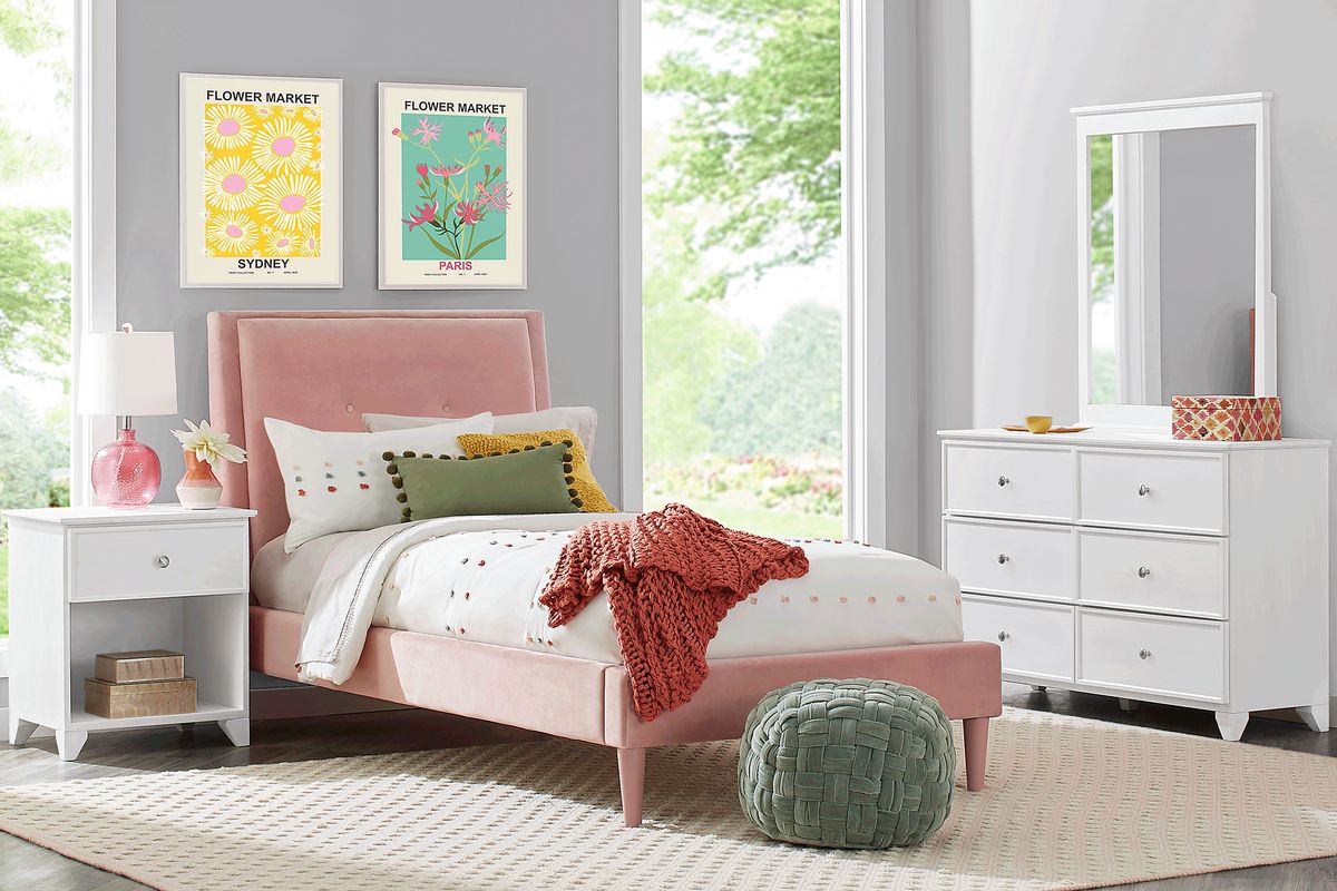Pink Kids Mirror, Bedroom Decor, Bedroom, Household