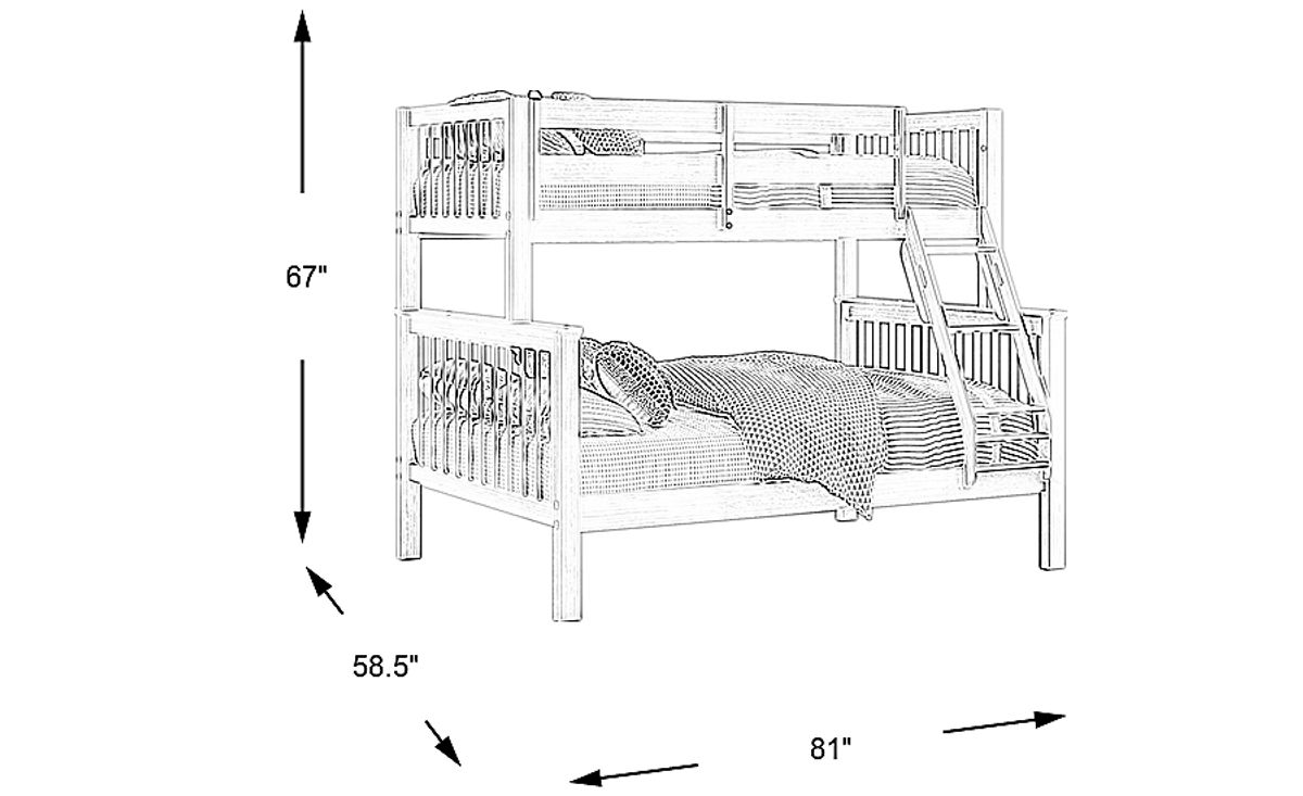 Springtown White Wash Twin/Full Bunk Bed Rooms to Go