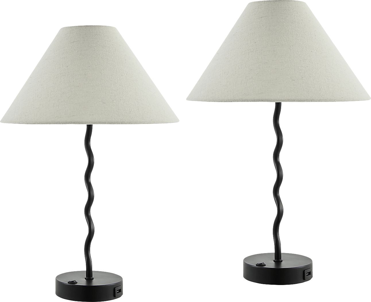 Kids Squiggly Lane Black Lamp, Set of 2