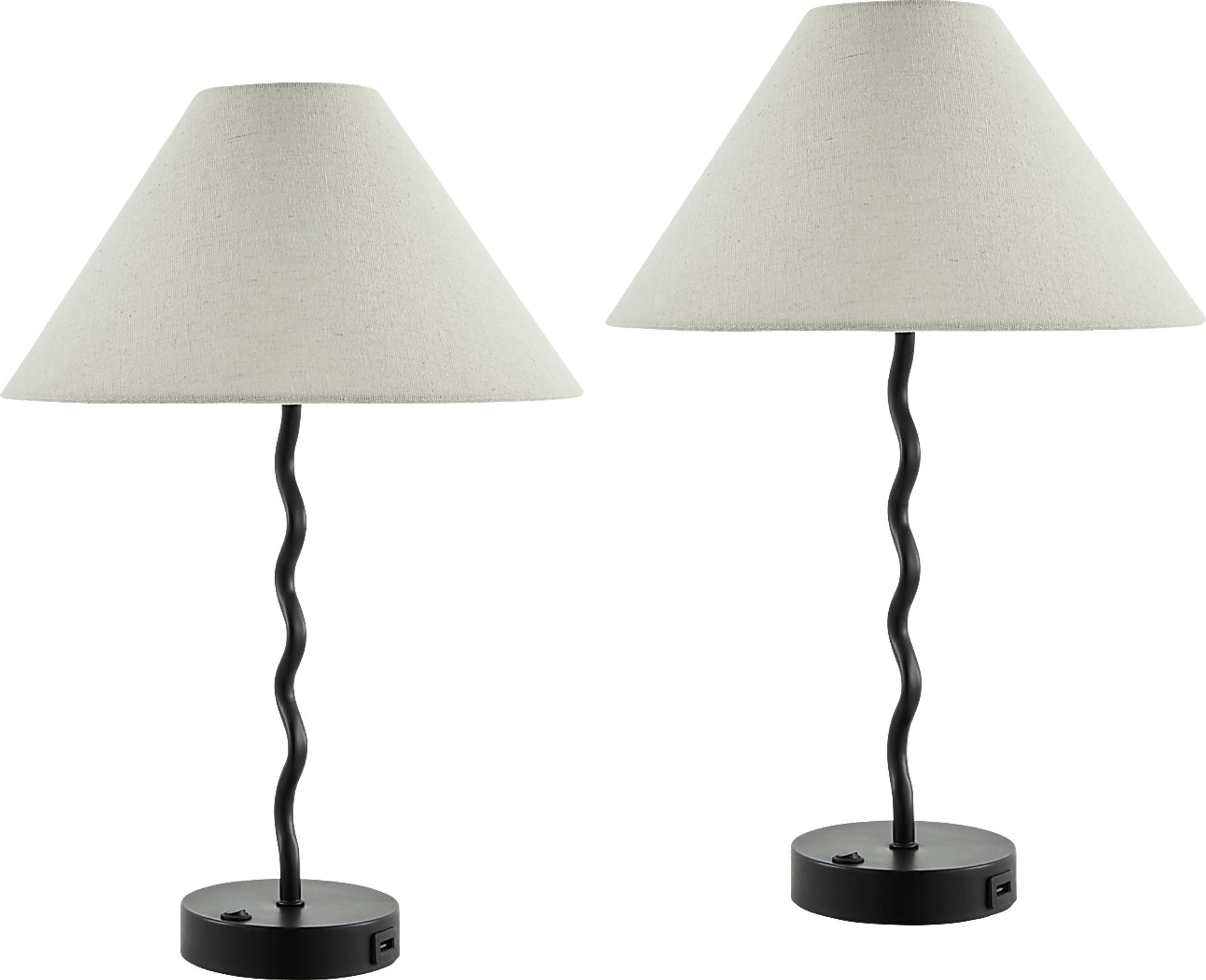 Kids Squiggly Lane Black Lamp, Set of 2 - Image 1