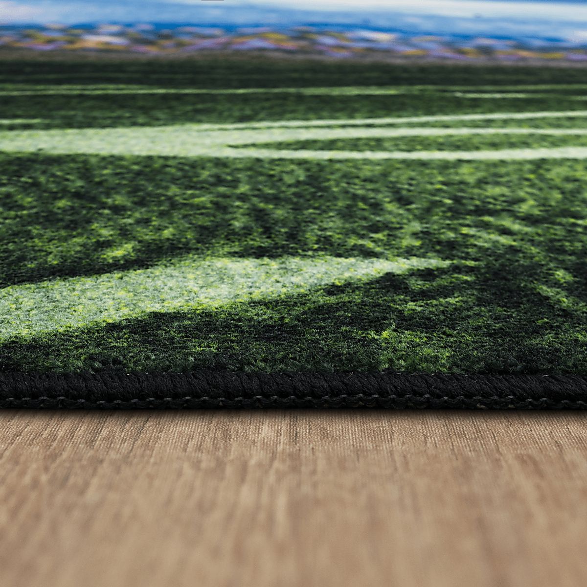 Stadium Stars Green,Multi Polyester Fabric Rug | Rooms to Go