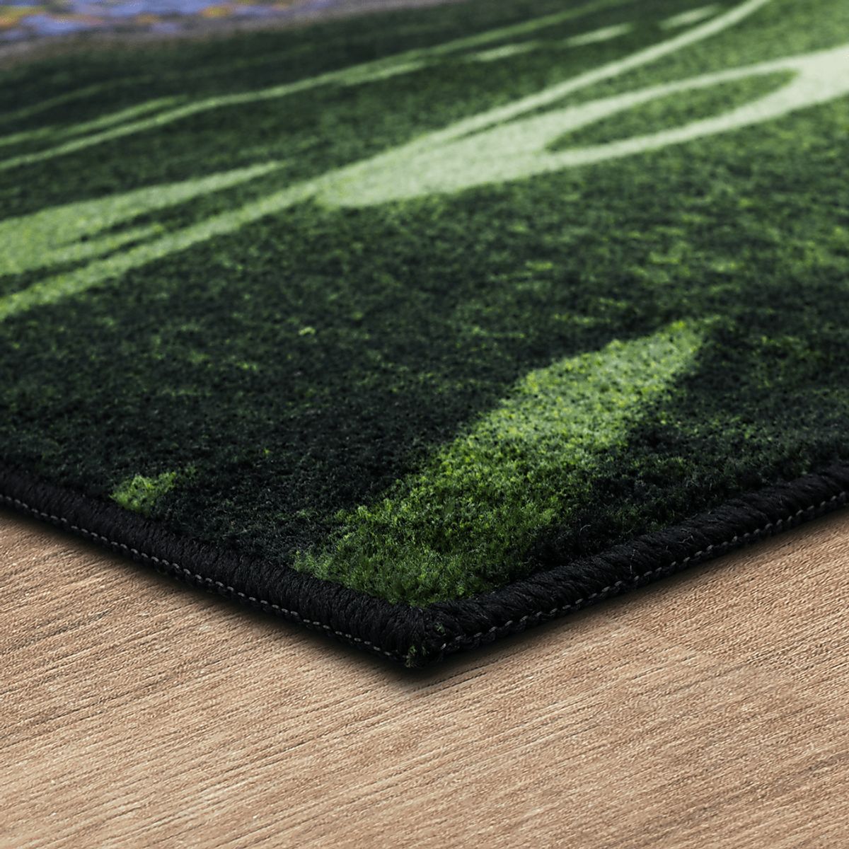 Stadium Stars Green,Multi Polyester Fabric Rug | Rooms to Go