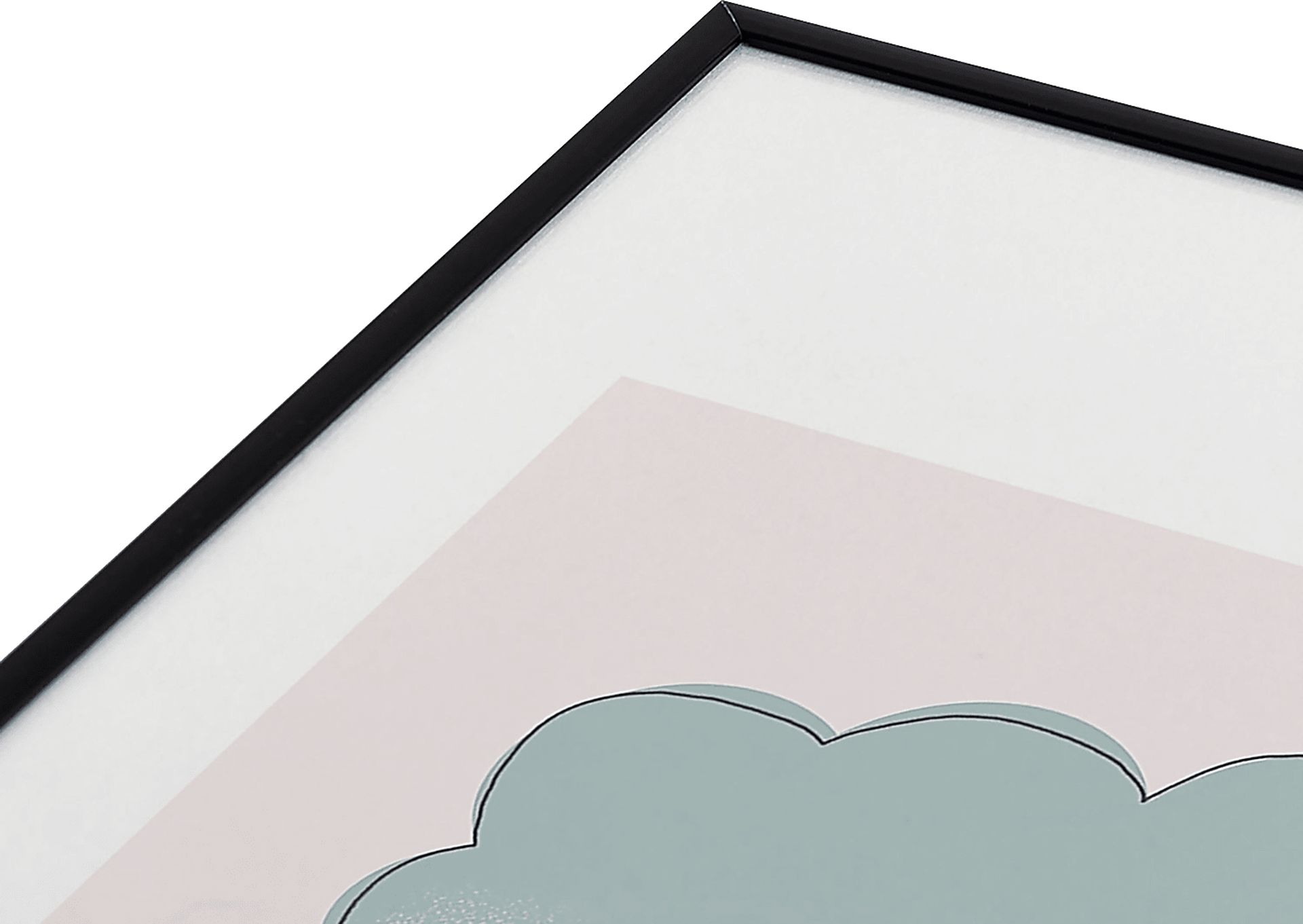 Kids Star Clouds Pink Metal Framed Print - Image 3