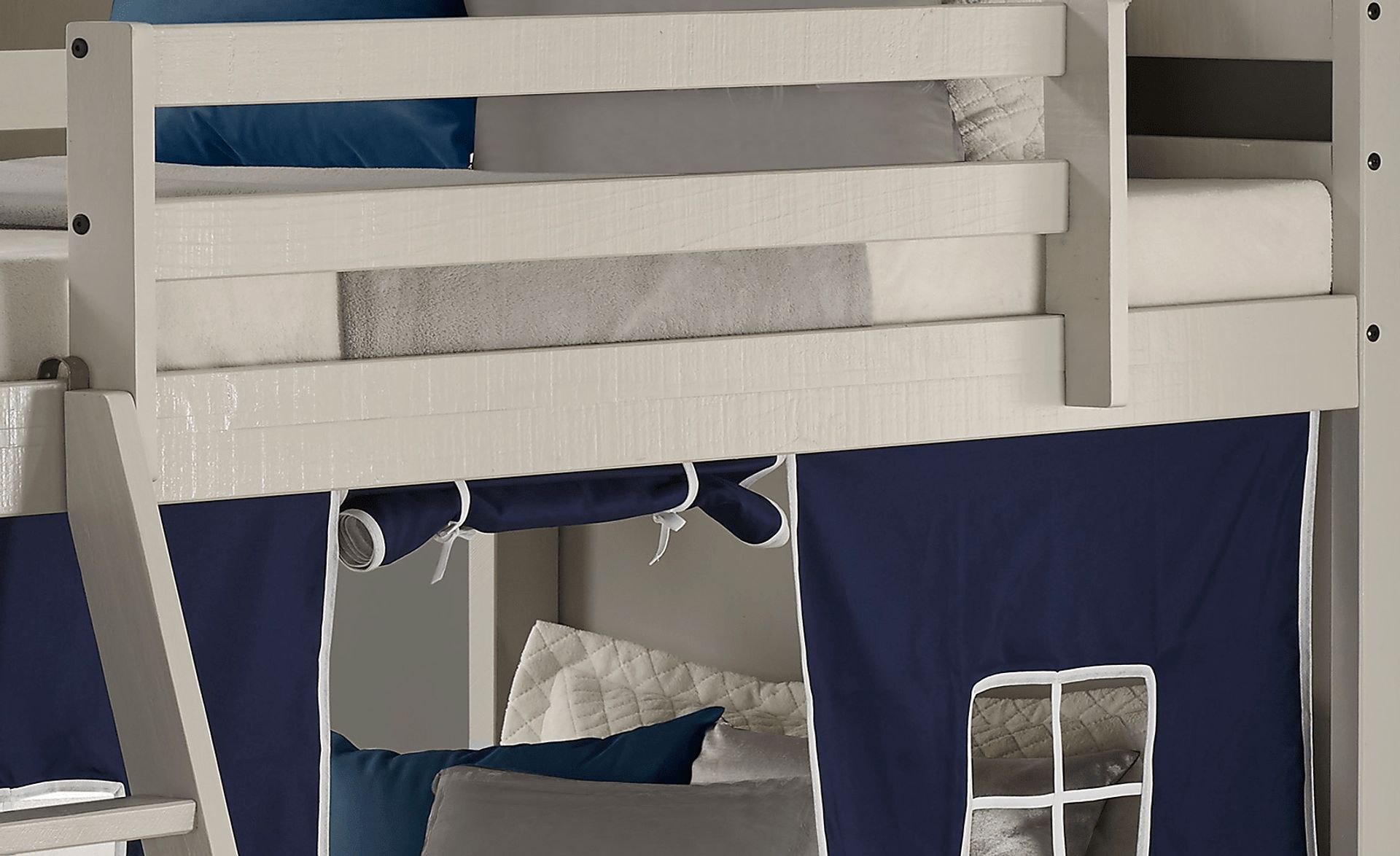 Kids Star Gazing II Light Gray Twin/Twin Bunk Bed with Tent - Image 3