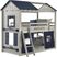 Kids Star Gazing II Light Gray Twin/Twin Bunk Bed with Tent