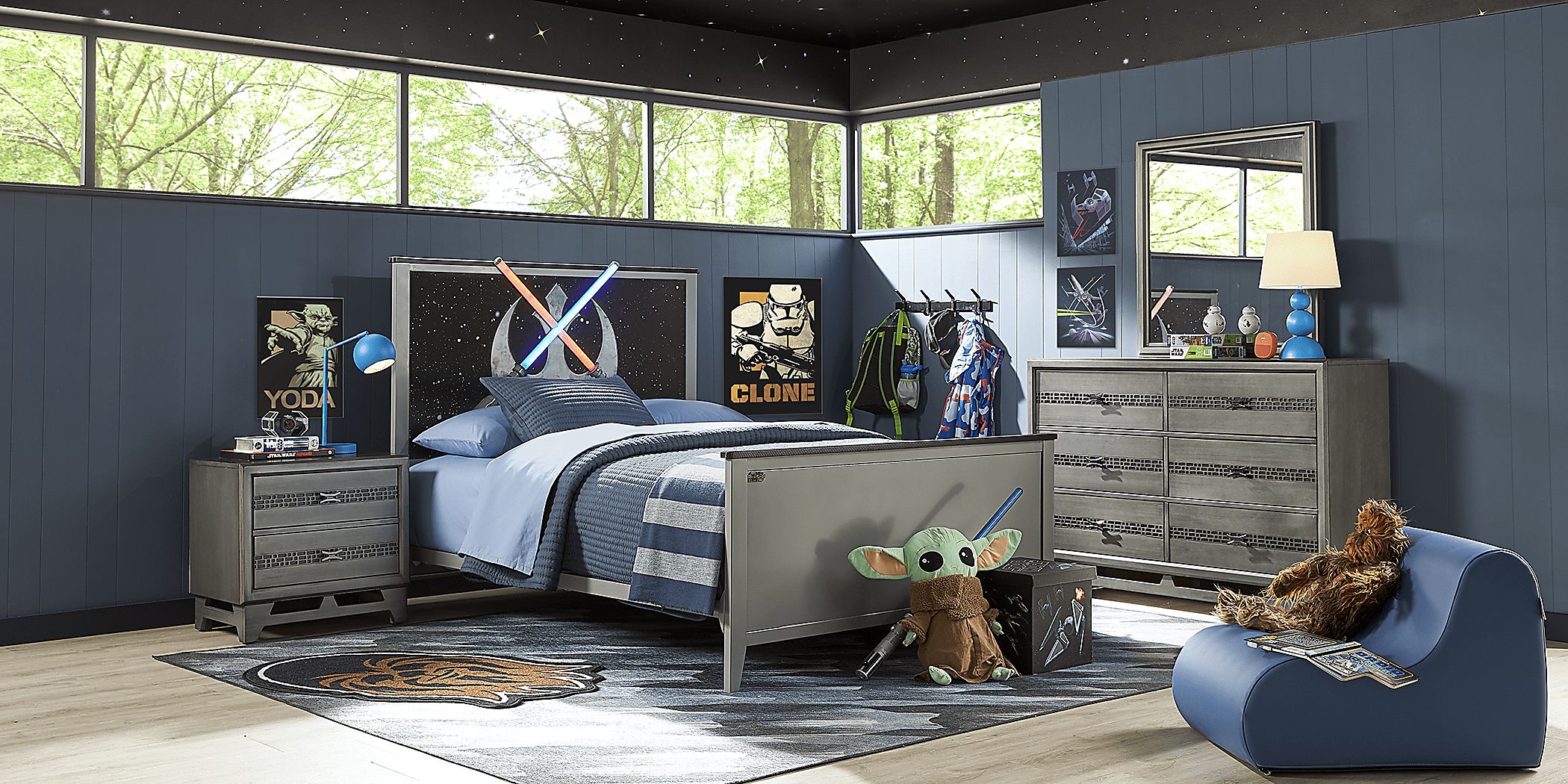 Kids Star Wars Lightsaber&trade; Gray 5 Pc Full Bedroom