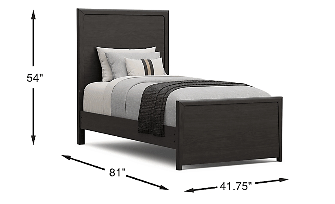 Kids Stardust Charcoal Twin Panel Bed
