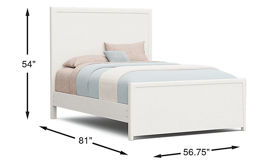 Kids Stardust Pearlized White Full Panel Bed