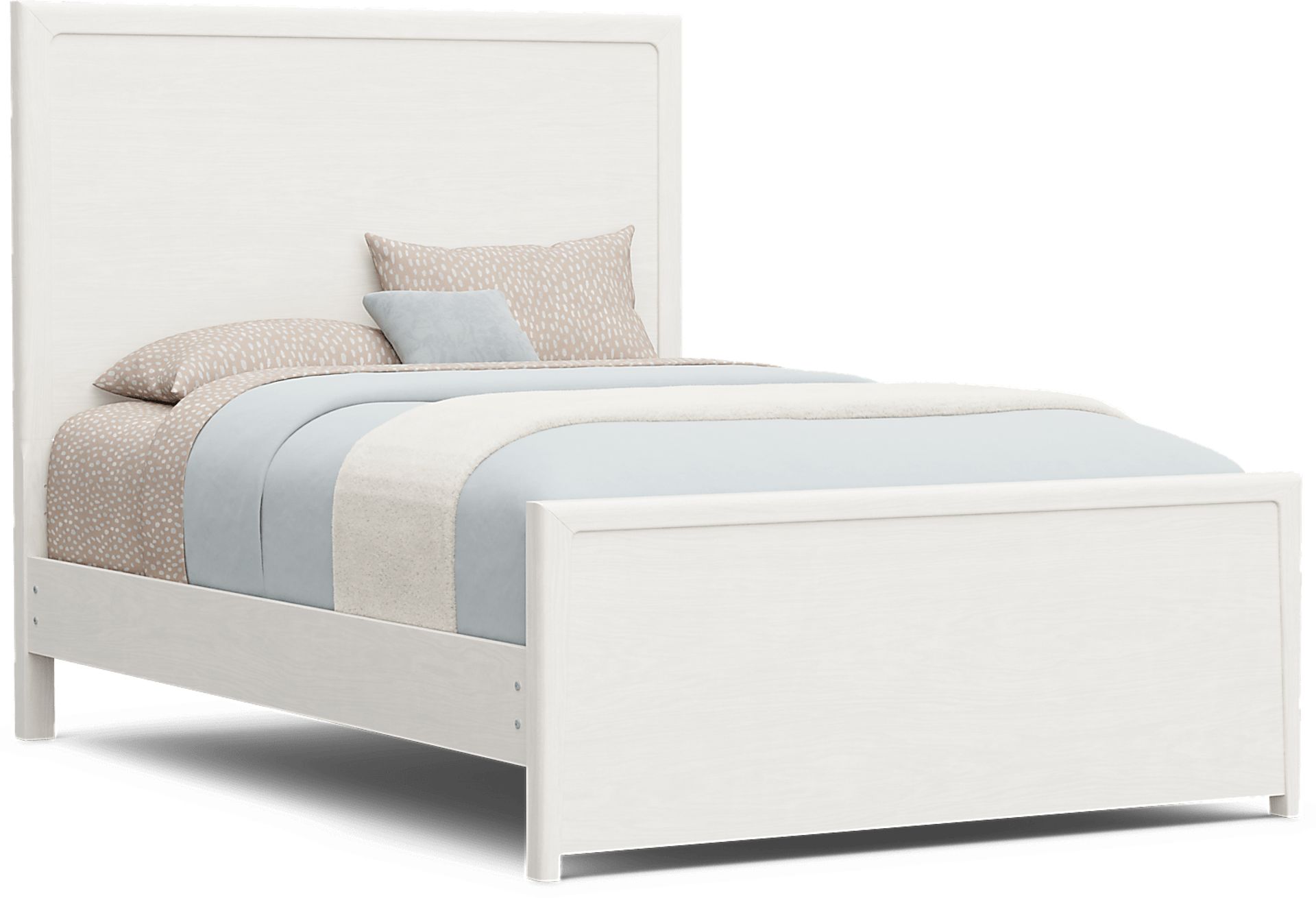 Kids Stardust Pearlized White Full Panel Bed - Image 1