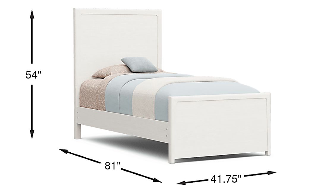 Kids Stardust Pearlized White Twin Panel Bed