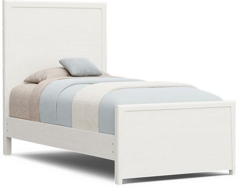 Kids Stardust Pearlized White Twin Panel Bed