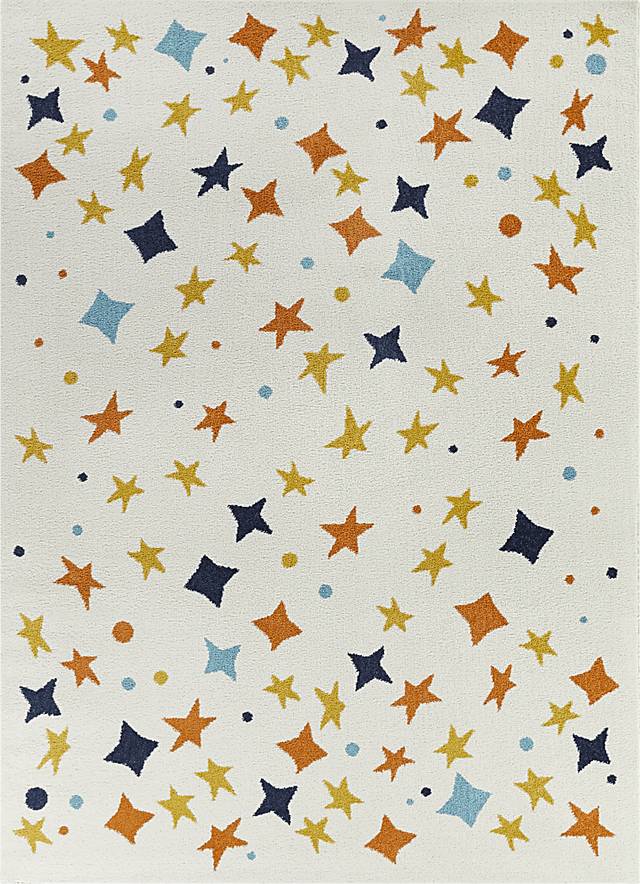 Kids Starry Bright Cream 5'3 x 7' Rug - Thumbnail - Image 1