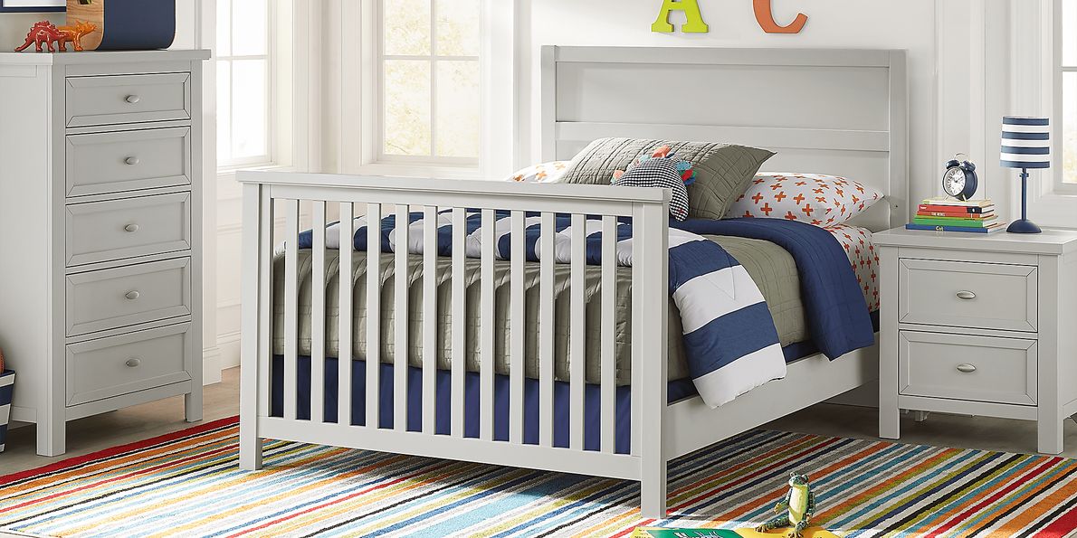 Kids Starry Dreams Gray 4 Pc Nursery with Full Conversion Rails